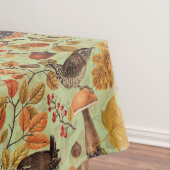 Herfstbladeren, bessen, paddenstoelen en winterkon tafelkleed (Voorbeeld)