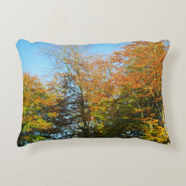 Herfstbladeren & blauwe lucht - gepersonaliseerd accent kussen