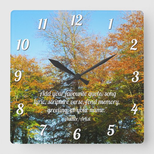 Herfstbladeren & Blauwe Skies - Custom Vierkante Klok