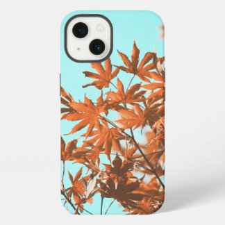 Herfstbladeren Blauwgroen en Sinaasappel iPhone 13 Hoesje