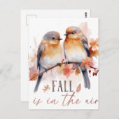 Herfstbladeren & Bloemen Briefkaart (Voorkant / Achterkant)