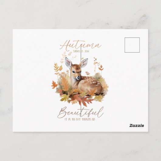 Herfstbladeren & Bloemen Briefkaart (Achterkant)