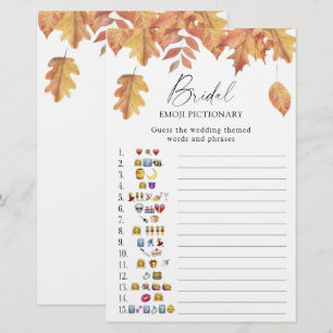 Herfstbladeren - bruiloft emoji pictionary spel