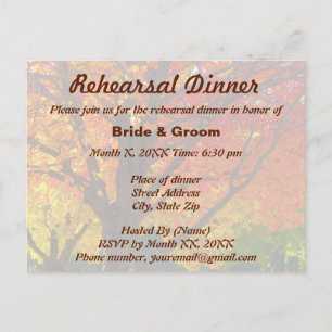 herfstbladeren bruiloft repetitie diner Briefkaart