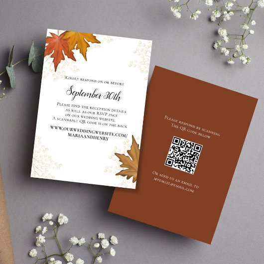 Herfstbladeren Bruiloft RSVP QR Code