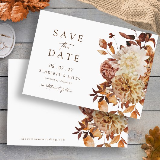 Herfstbladeren Bruiloft Save The Date