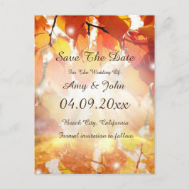 Herfstbladeren Bruiloft Save the Date Briefkaart