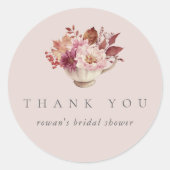 Herfstbladeren Bruiloft Thee Favor Ronde Sticker (Voorkant)