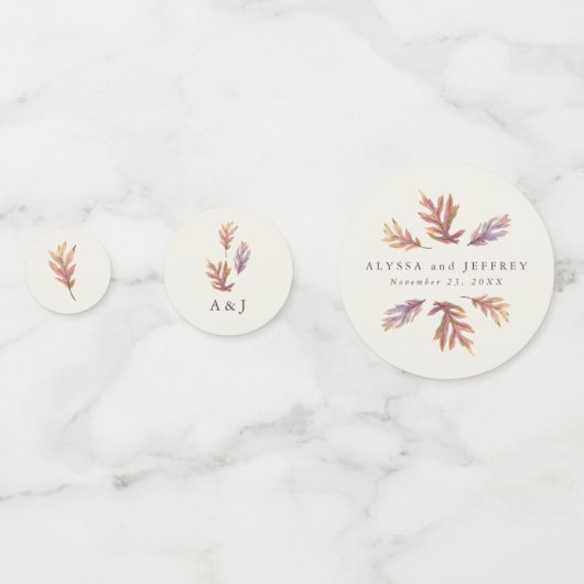 Herfstbladeren bruiloftsreceptie decoratie confetti (Voorkanten)