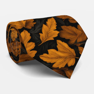 Herfstbladeren bruin en oranje blad stropdas