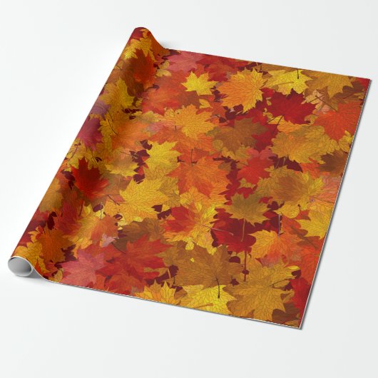 Herfstbladeren cadeaupapier (Uitgerold)