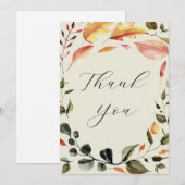 Herfstbladeren Dank je wel Bedankkaart (Voorkant / Achterkant)