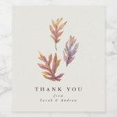 Herfstbladeren dank u wijnetiket wijn etiket (Enkel label)