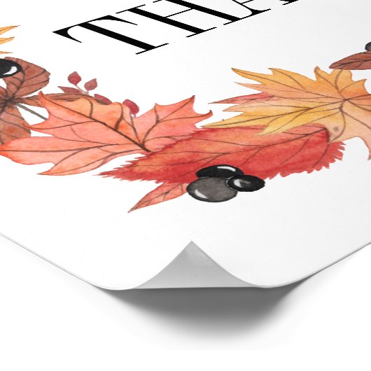Herfstbladeren Dankzegging Poster (Hoek)
