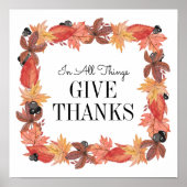 Herfstbladeren Dankzegging Poster (Voorkant)