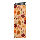 Herfstbladeren, eenvoudig kinderachtig naadloos pa thermosbeker (Gedraaid links)