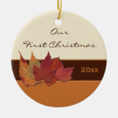Herfstbladeren Eerste kerst Keepsake Ornament (Voorkant)