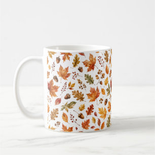 Herfstbladeren Eikel Natuur Botanisch Herfst Tuin Koffiemok