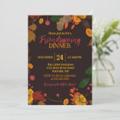 Herfstbladeren Eikels Bessen Vriendendag Dinner Kaart (Staand voorkant)
