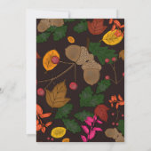 Herfstbladeren Eikels Bessen Vriendendag Dinner Kaart (Achterkant)