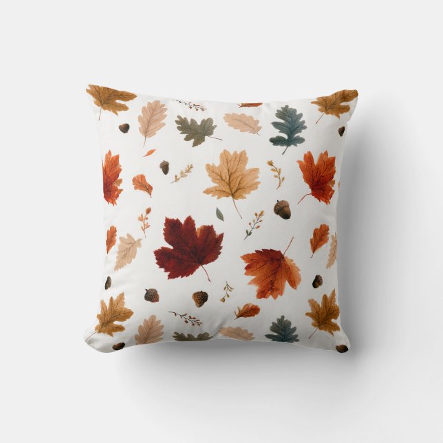 Herfstbladeren & Eikels Botanisch Kussen (Voorkant)
