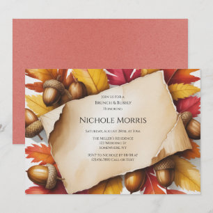 Herfstbladeren & Eikels Rustieke Brunch & Moussere Kaart