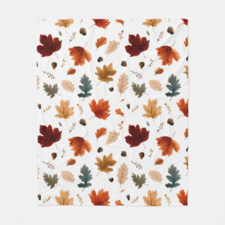 Herfstbladeren & eikenbladeren blad fleece deken