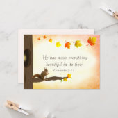 Herfstbladeren en Bijbelvers Herfstgroeten Kaart (Voorkant / Achterkant in situ)