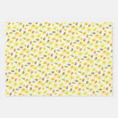 Herfstbladeren en bloemen, aquarel Bloemen Herfst Inpakpapier Vel (Voorkant)