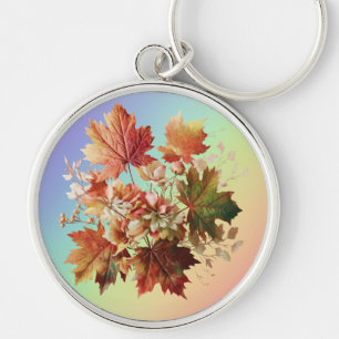 Herfstbladeren en -bloemen in Herfst Boeket Art Sleutelhanger