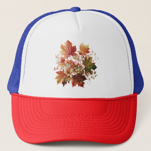 Herfstbladeren en -bloemen in Herfst Boeket Art Trucker Pet (Voorkant)
