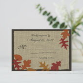Herfstbladeren en Burlap RSVP (Staand voorkant)