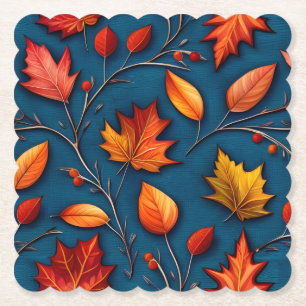 Herfstbladeren en Denim Kartonnen Onderzetters