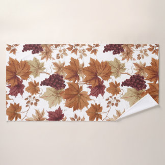 Herfstbladeren en druiven wijngaard bad handdoek