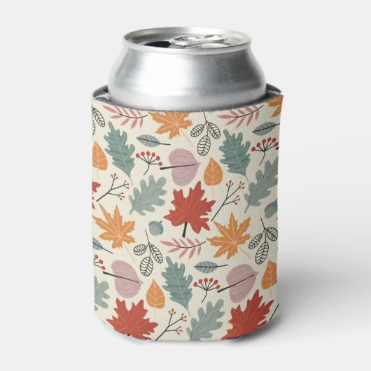 herfstbladeren en eikels blikjeskoeler (Blikje Voorkant)