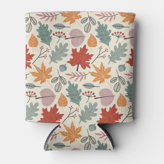 herfstbladeren en eikels blikjeskoeler (Voorkant)