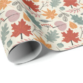 herfstbladeren en eikels cadeaupapier (Rol Hoek)