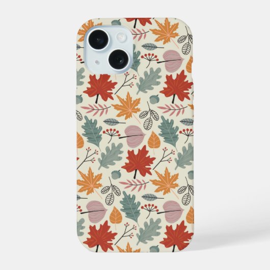  herfstbladeren en eikels iPhone 15 hoesje (Achterkant)