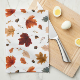 Herfstbladeren en eikels Keukenhanddoek