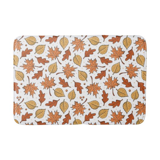 Herfstbladeren en eikels patroon badmat (Voorkant)
