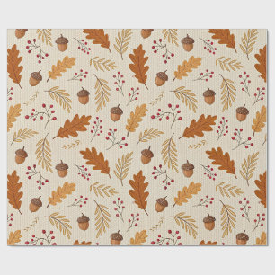 Herfstbladeren en Eikels Patroon Cadeaupapier