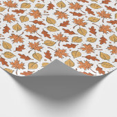 Herfstbladeren en eikels patroon cadeaupapier (Hoek)