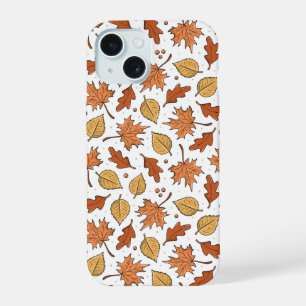 Herfstbladeren en eikels patroon iPhone 15 hoesje