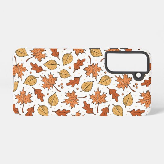 Herfstbladeren en eikels patroon samsung galaxy hoesje (Achterkant horizontaal)