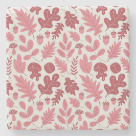 Herfstbladeren en eikels patroon stenen onderzetter