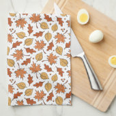 Herfstbladeren en eikels patroon theedoek (Quarter Fold)