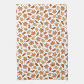 Herfstbladeren en eikels patroon theedoek (Verticaal)