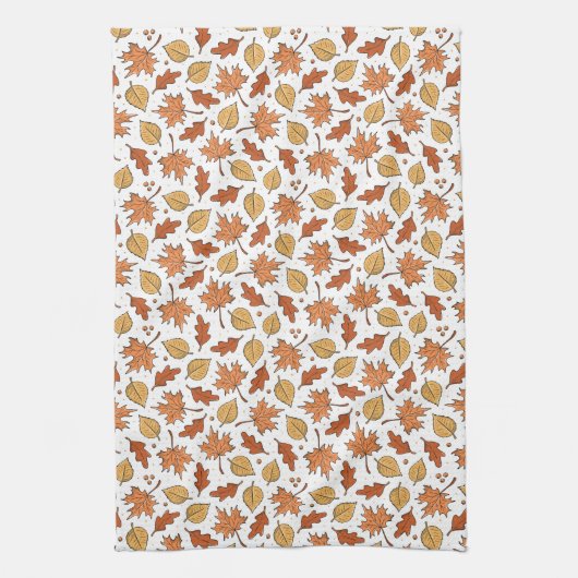 Herfstbladeren en eikels patroon theedoek (Verticaal)