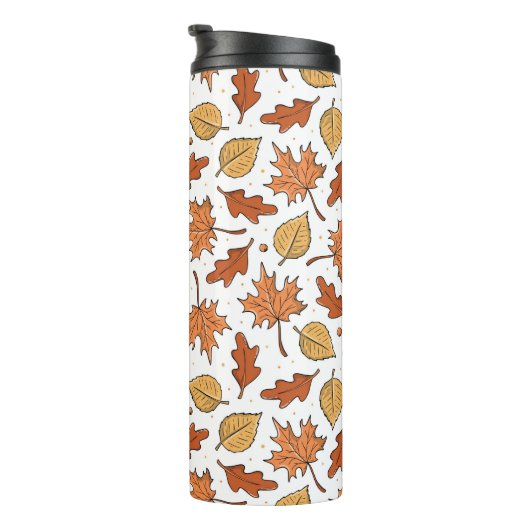 Herfstbladeren en eikels patroon thermosbeker (Geroteerd rechts)