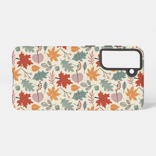 herfstbladeren en eikels samsung galaxy hoesje (Achterkant horizontaal)